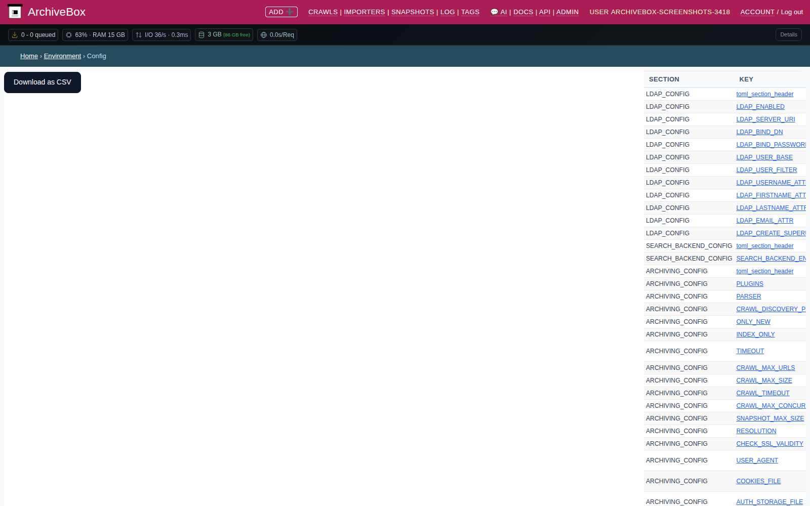 Configuration — desktop