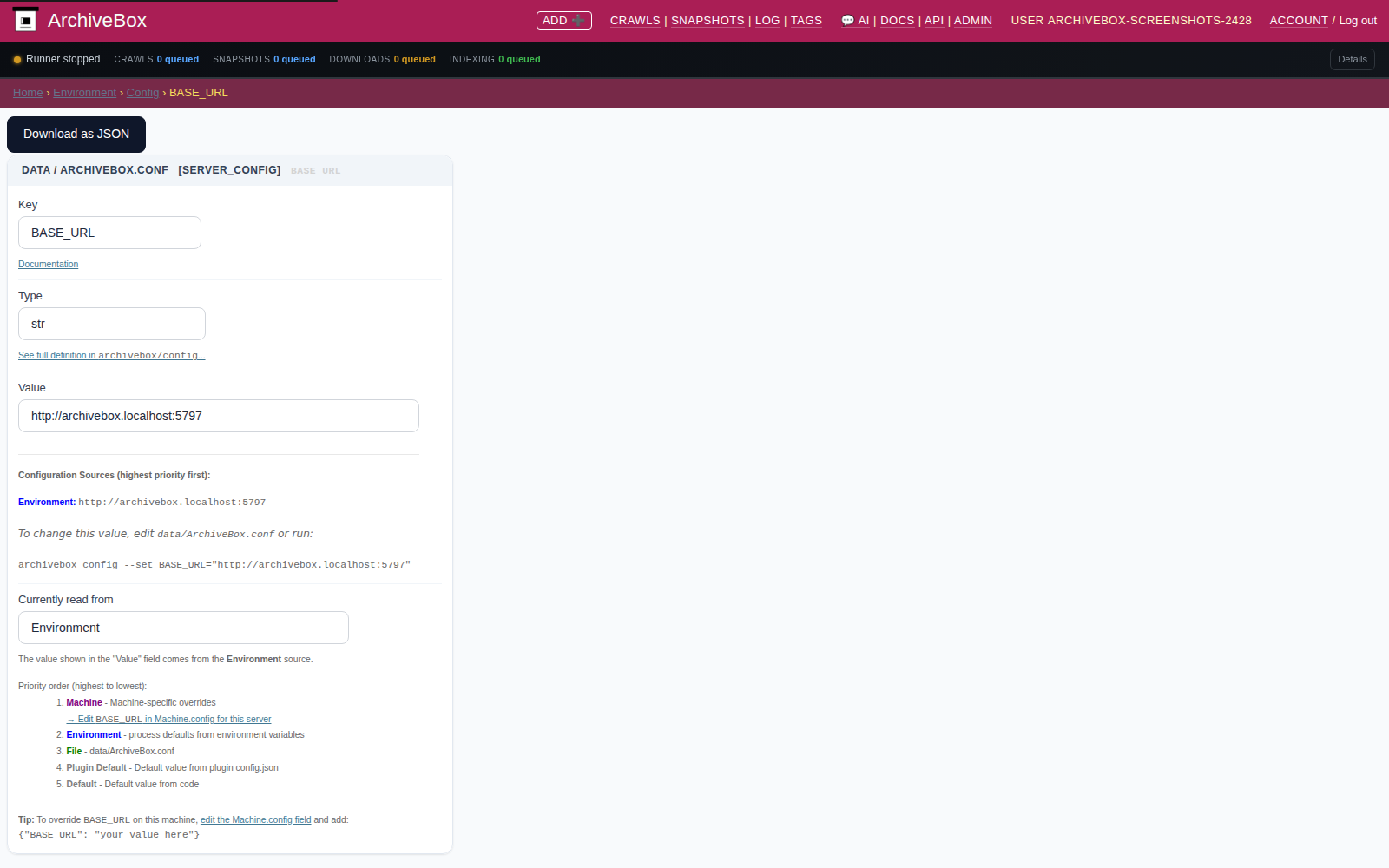 Configuration detail — desktop