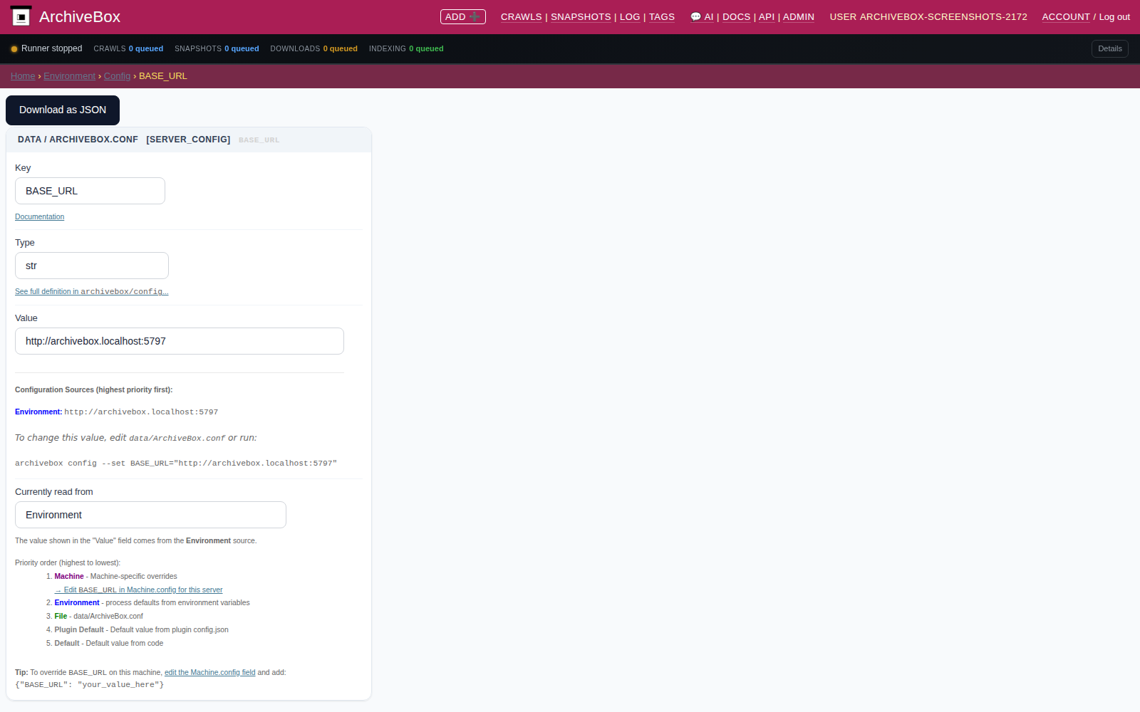 Configuration detail — desktop