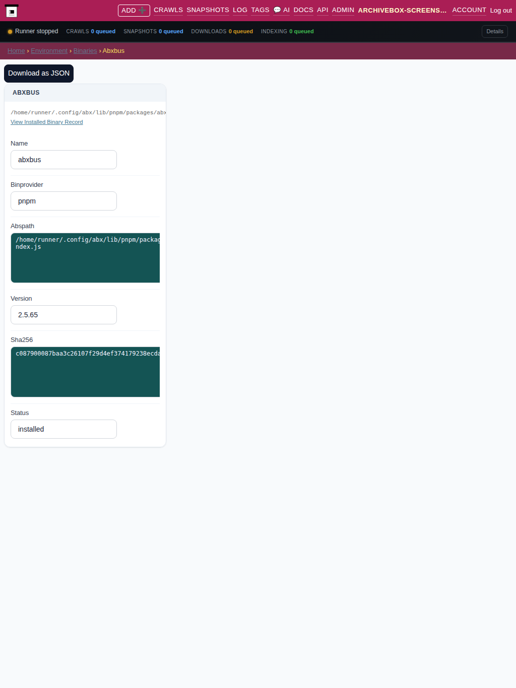Dependency detail — tablet