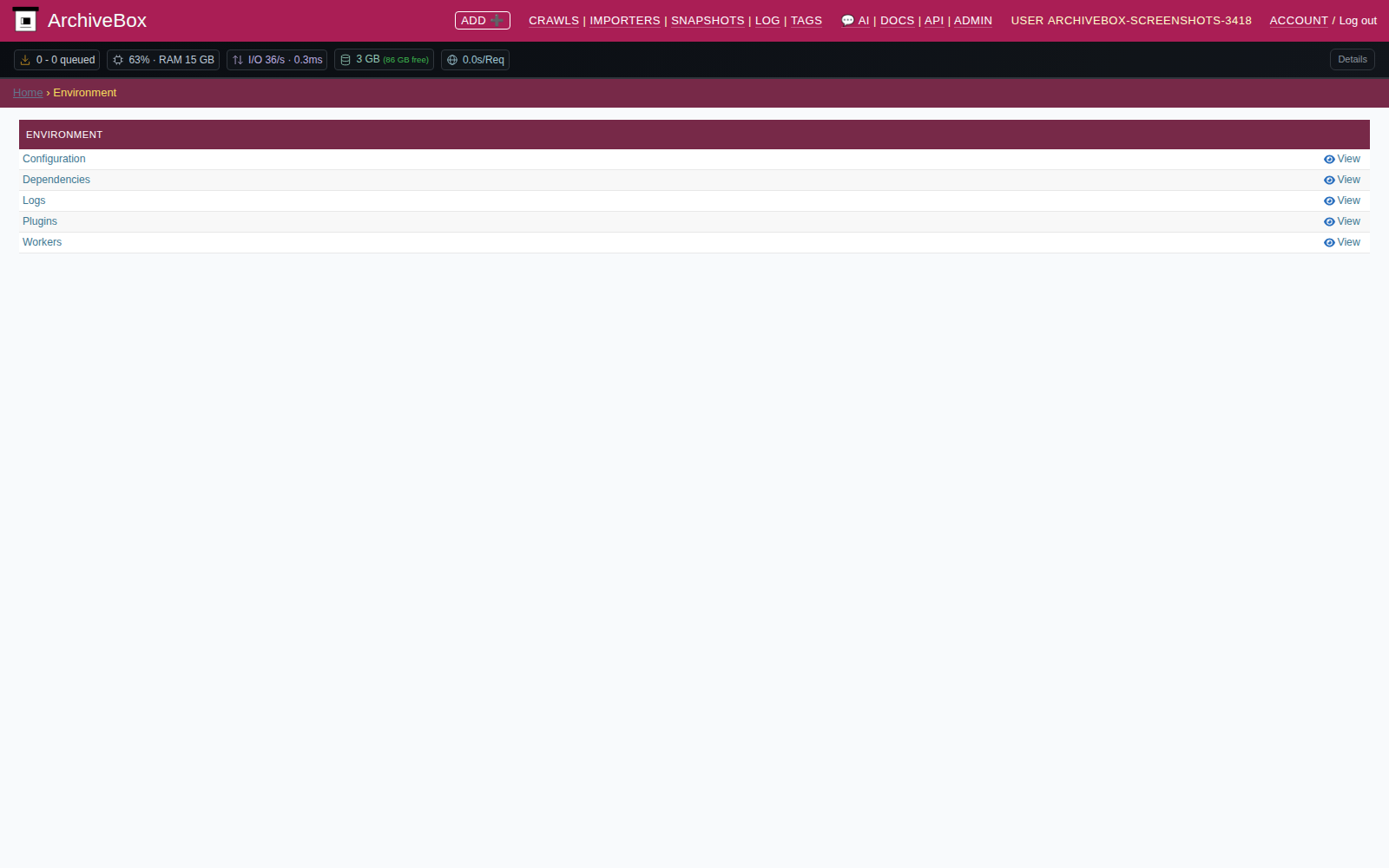 Environment — desktop