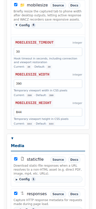 Mobile Size configuration — mobile