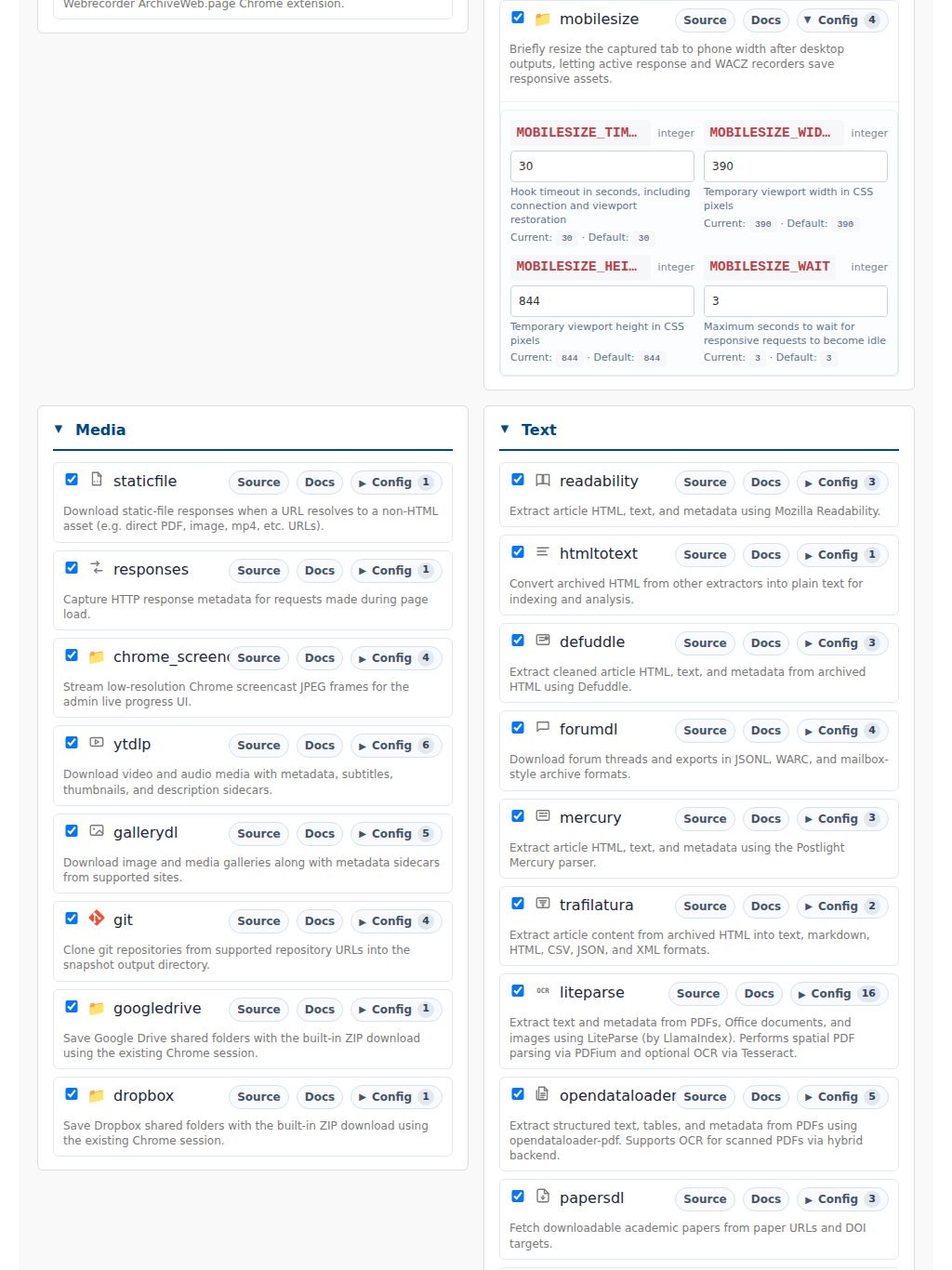 Mobile Size configuration — tablet