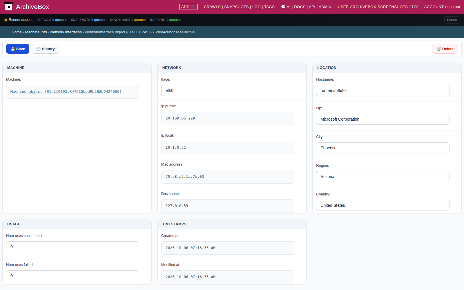 Network interface detail — desktop