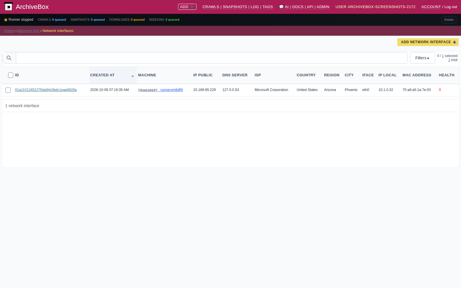 Network interfaces — desktop
