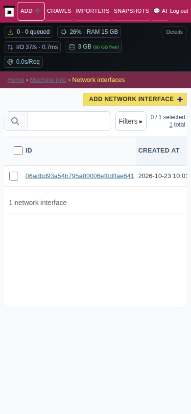 Network interfaces — mobile