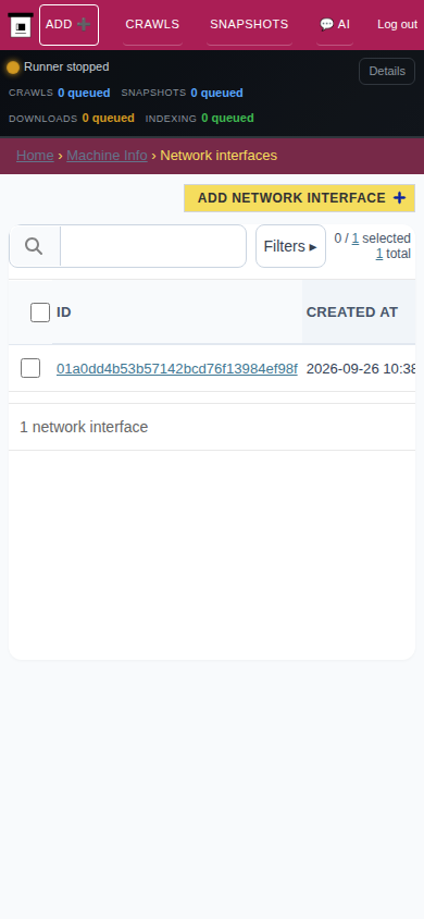 Network interfaces — mobile