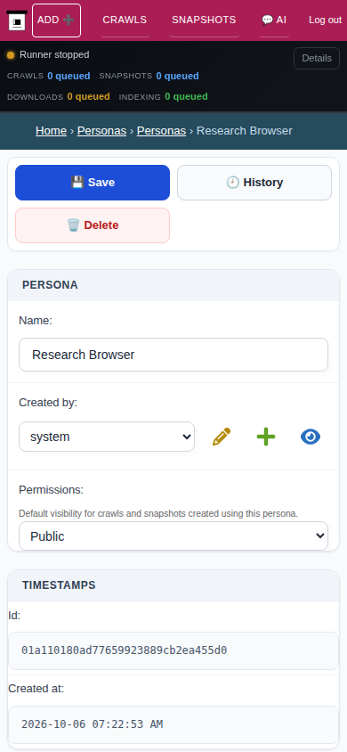 Persona detail — mobile