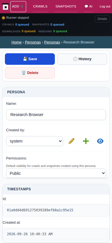 Persona detail — mobile