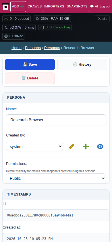 Persona detail — mobile