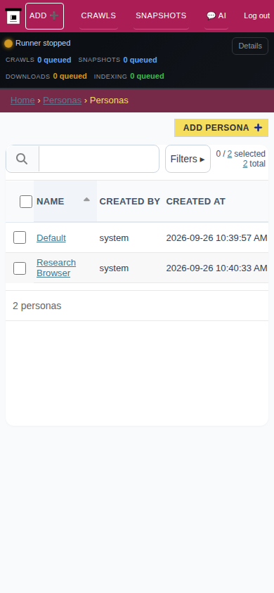 Personas — mobile