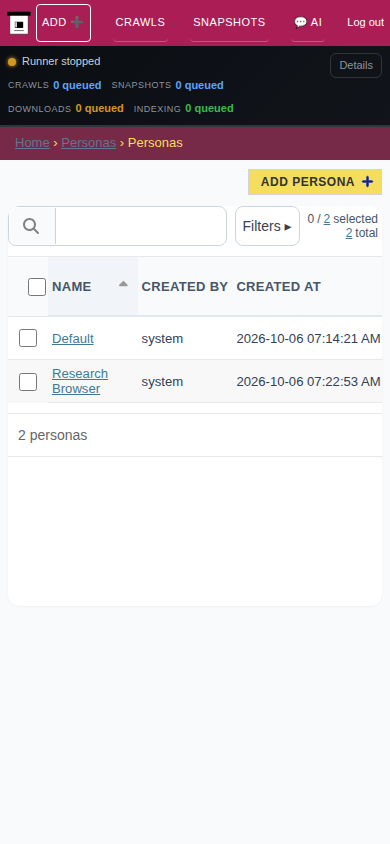 Personas — mobile
