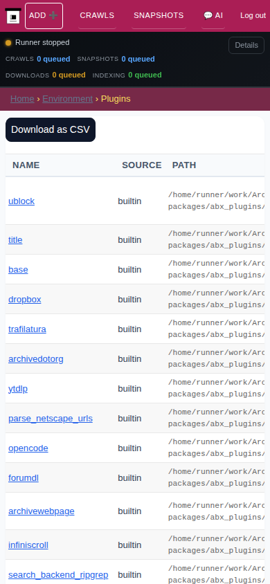 Plugins — mobile