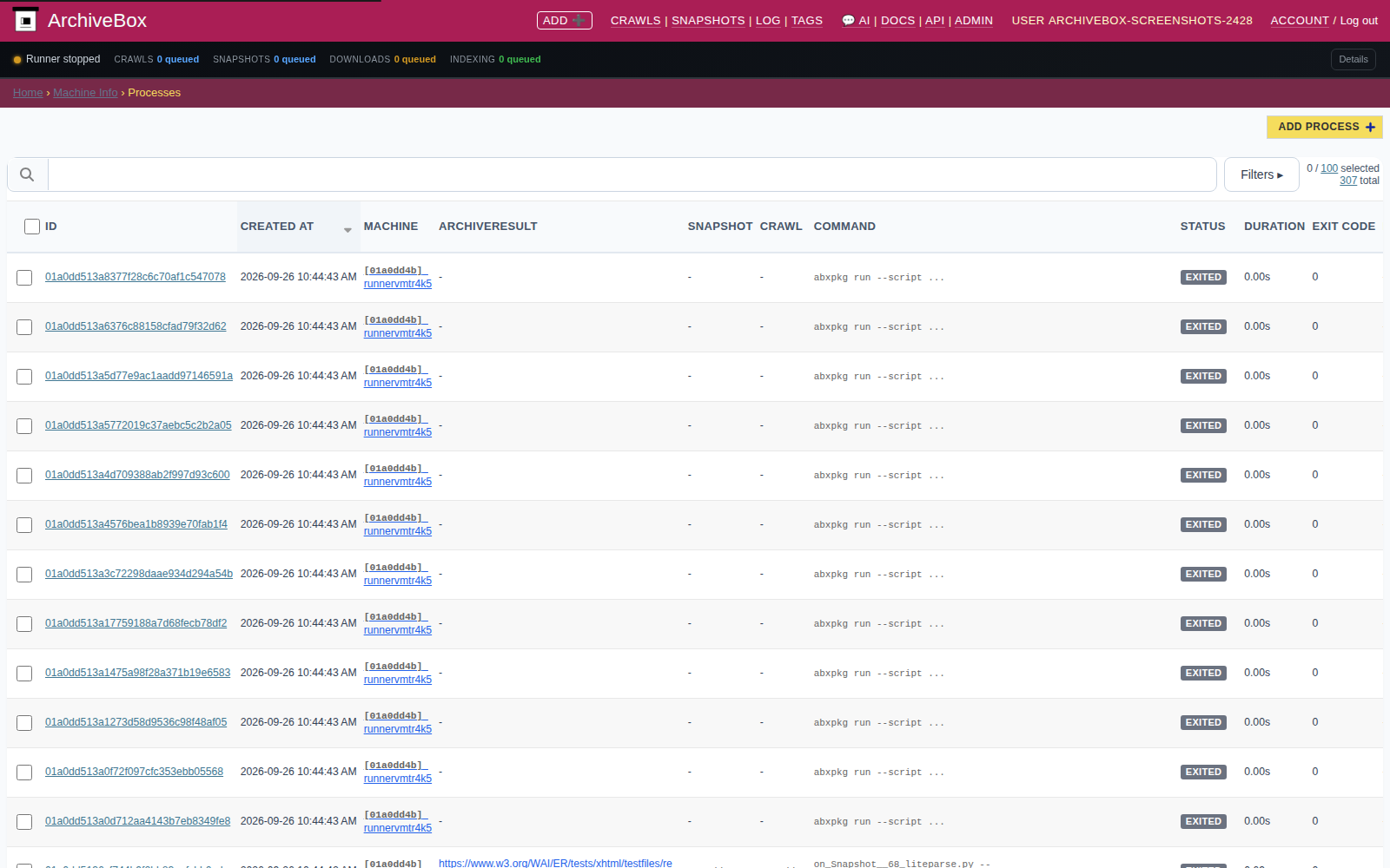 Processes — desktop