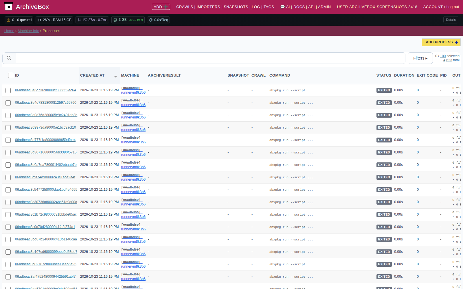 Processes — desktop