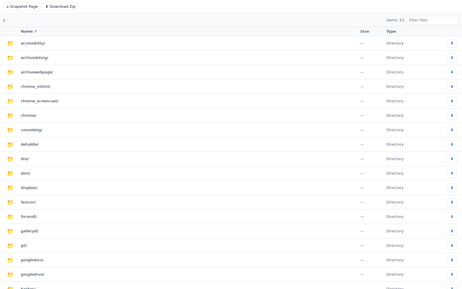 Snapshot files — desktop