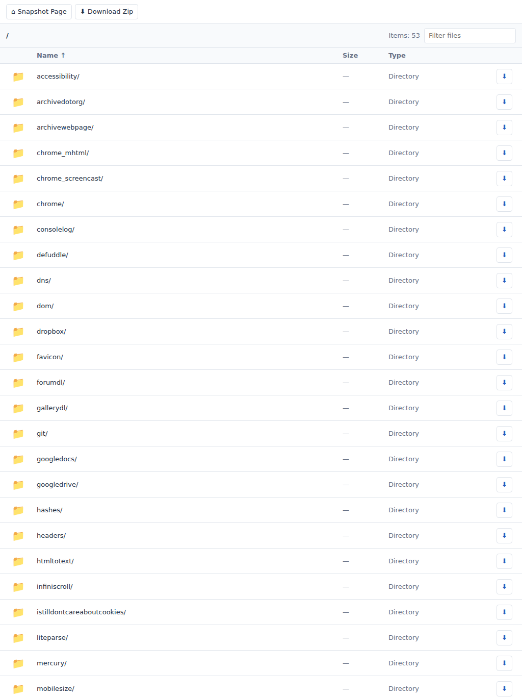 Snapshot files — tablet