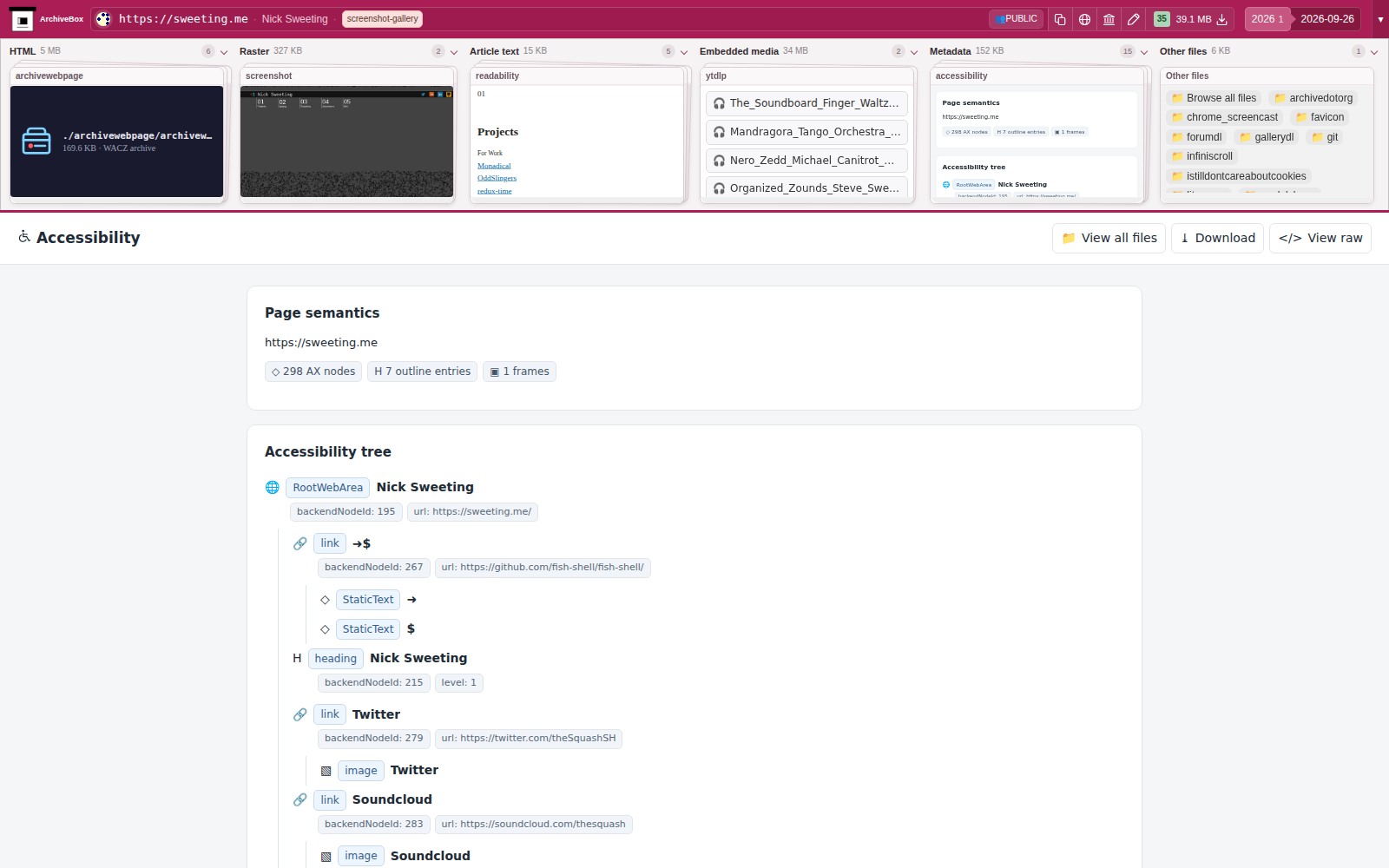 Snapshot View (accessibility) — desktop