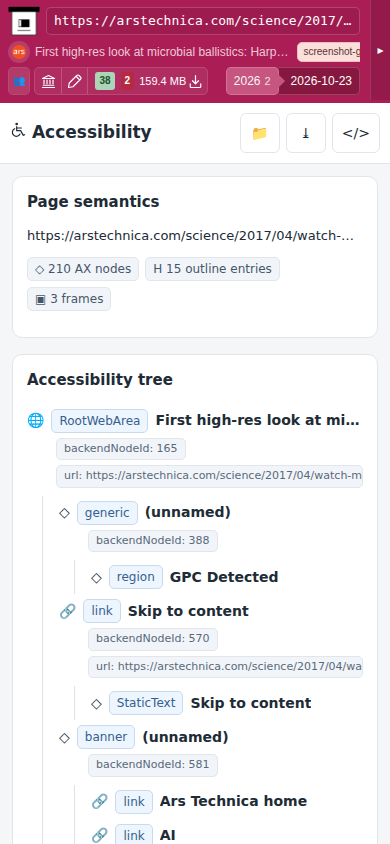 Snapshot View (accessibility) — mobile