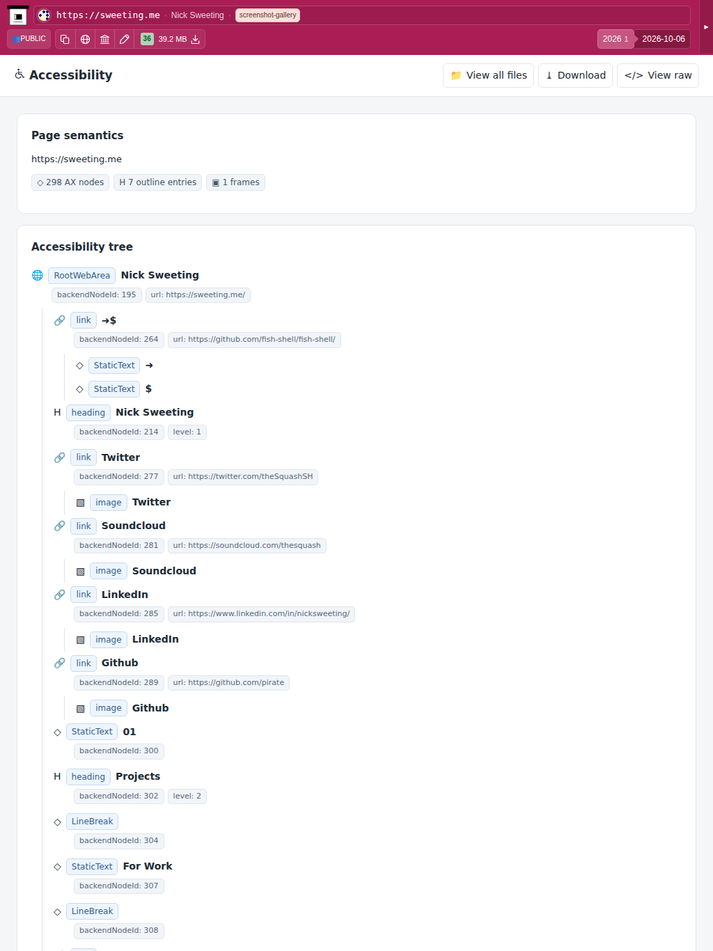 Snapshot View (accessibility) — tablet