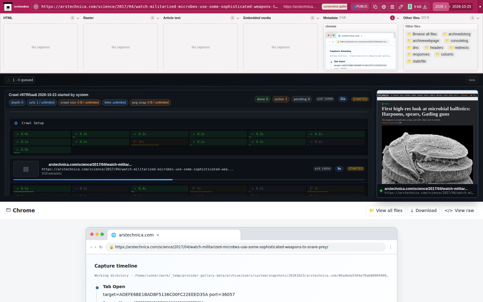 Snapshot View (capture in progress) — desktop
