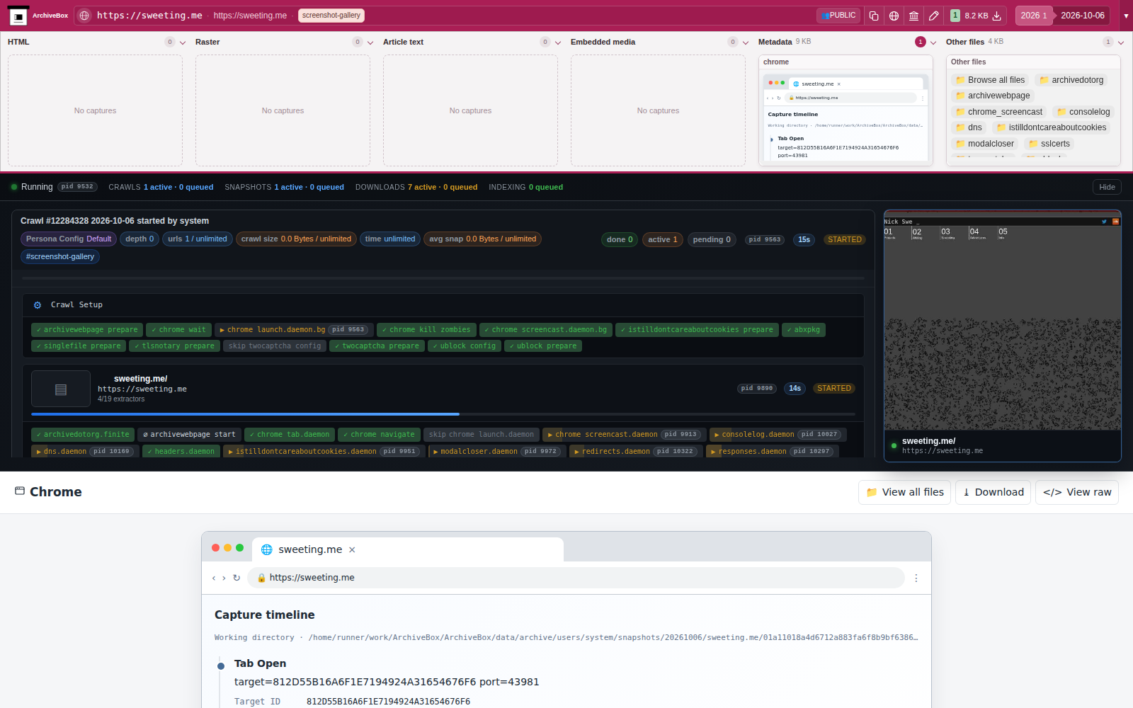 Snapshot View (capture in progress) — desktop