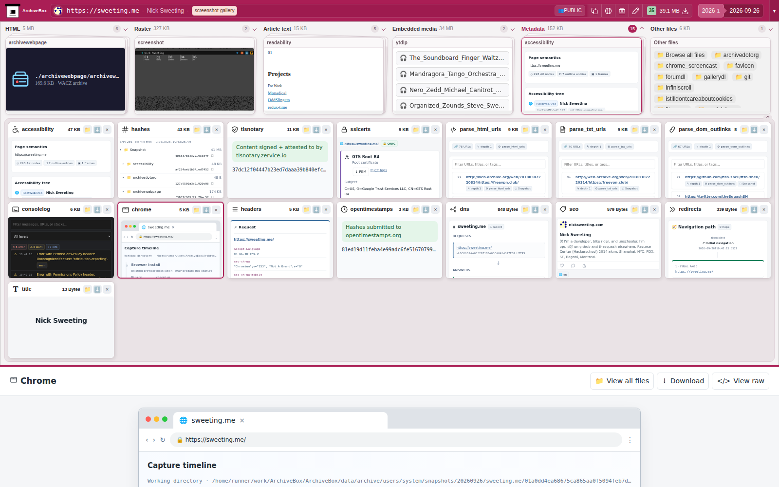 Snapshot View (chrome) — desktop