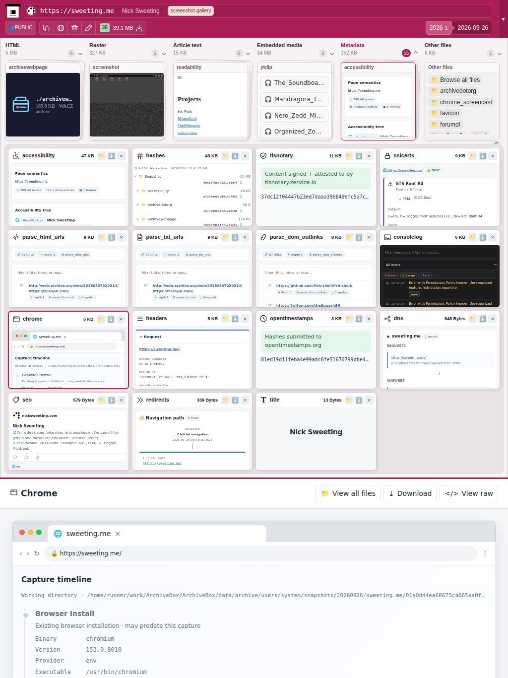Snapshot View (chrome) — tablet