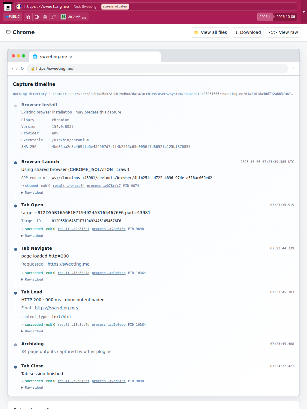 Snapshot View (chrome) — tablet