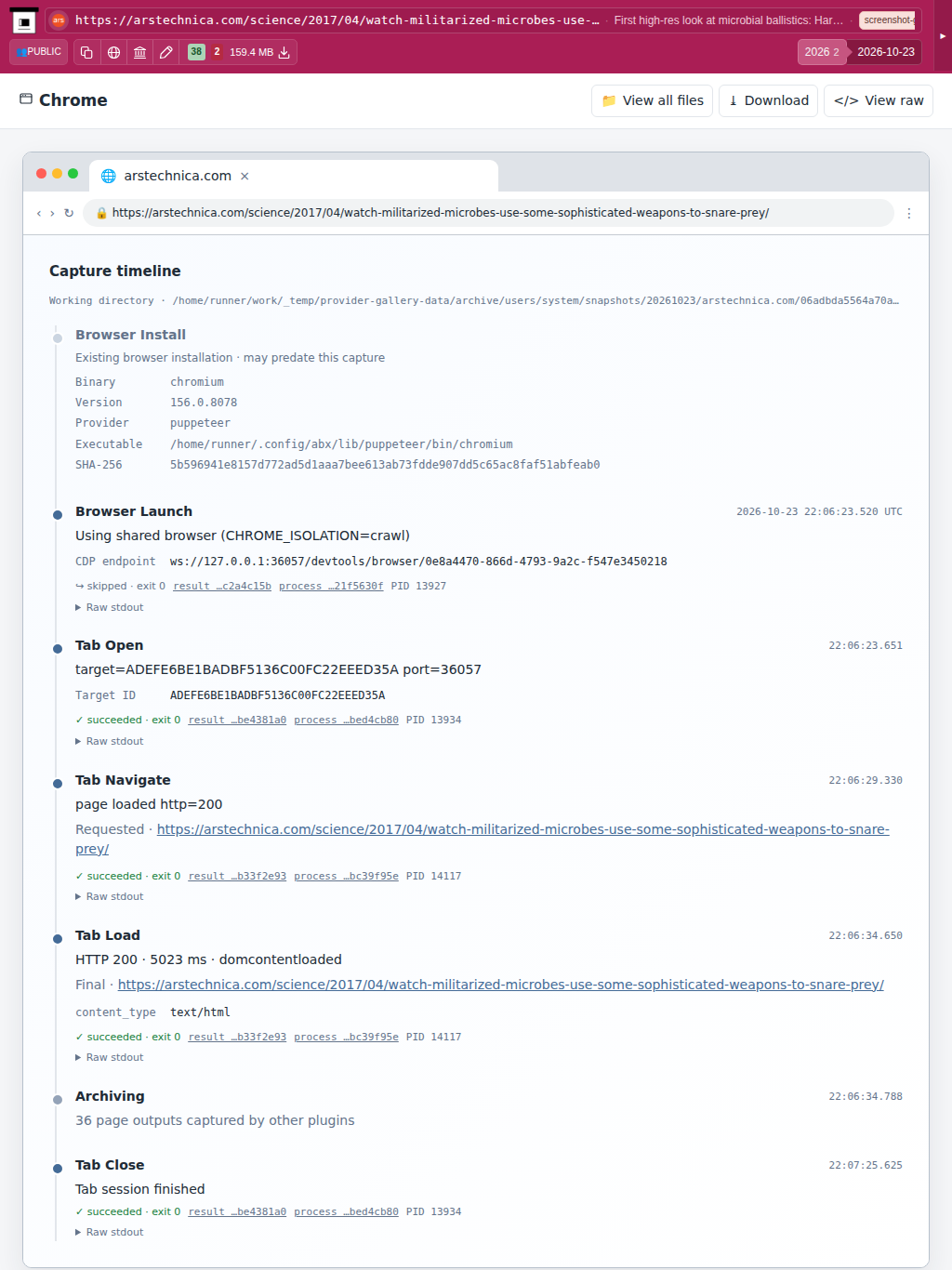 Snapshot View (chrome) — tablet