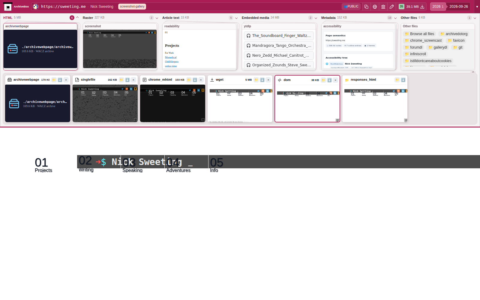 Snapshot View (dom) — desktop