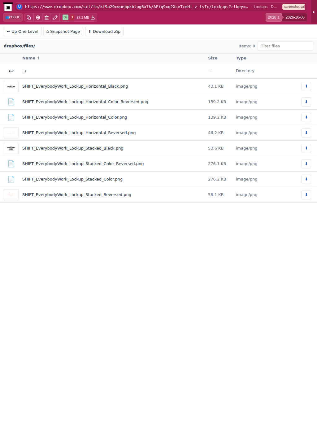 Snapshot View (dropbox) — tablet