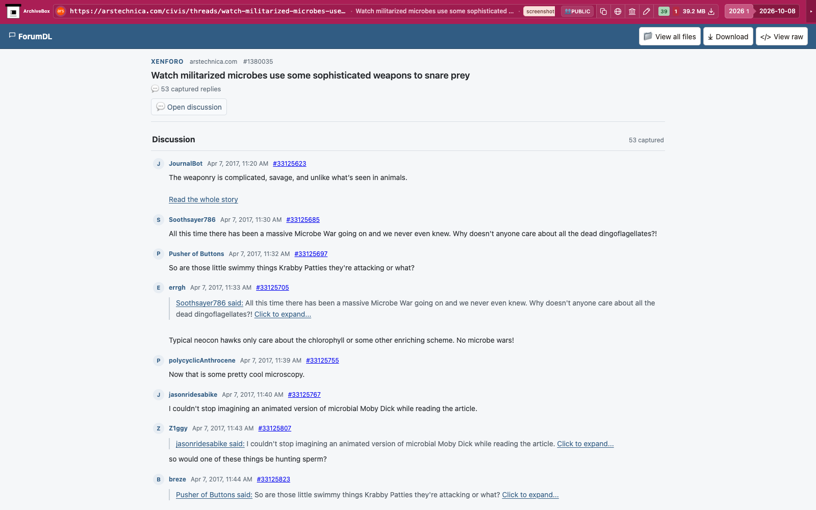 Snapshot View (forumdl) — desktop