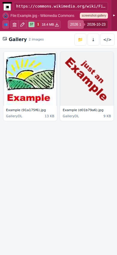 Snapshot View (gallerydl) — mobile
