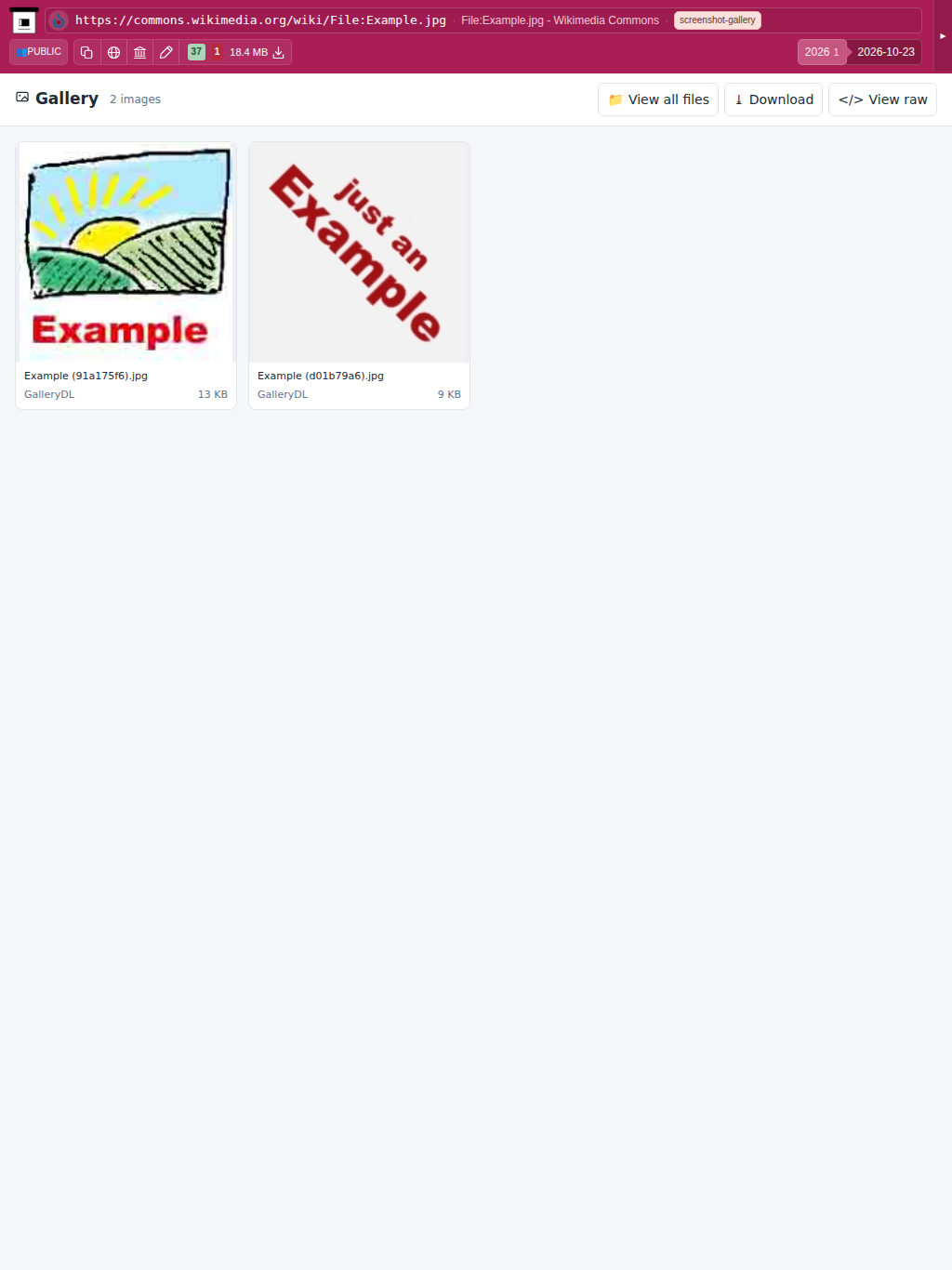 Snapshot View (gallerydl) — tablet