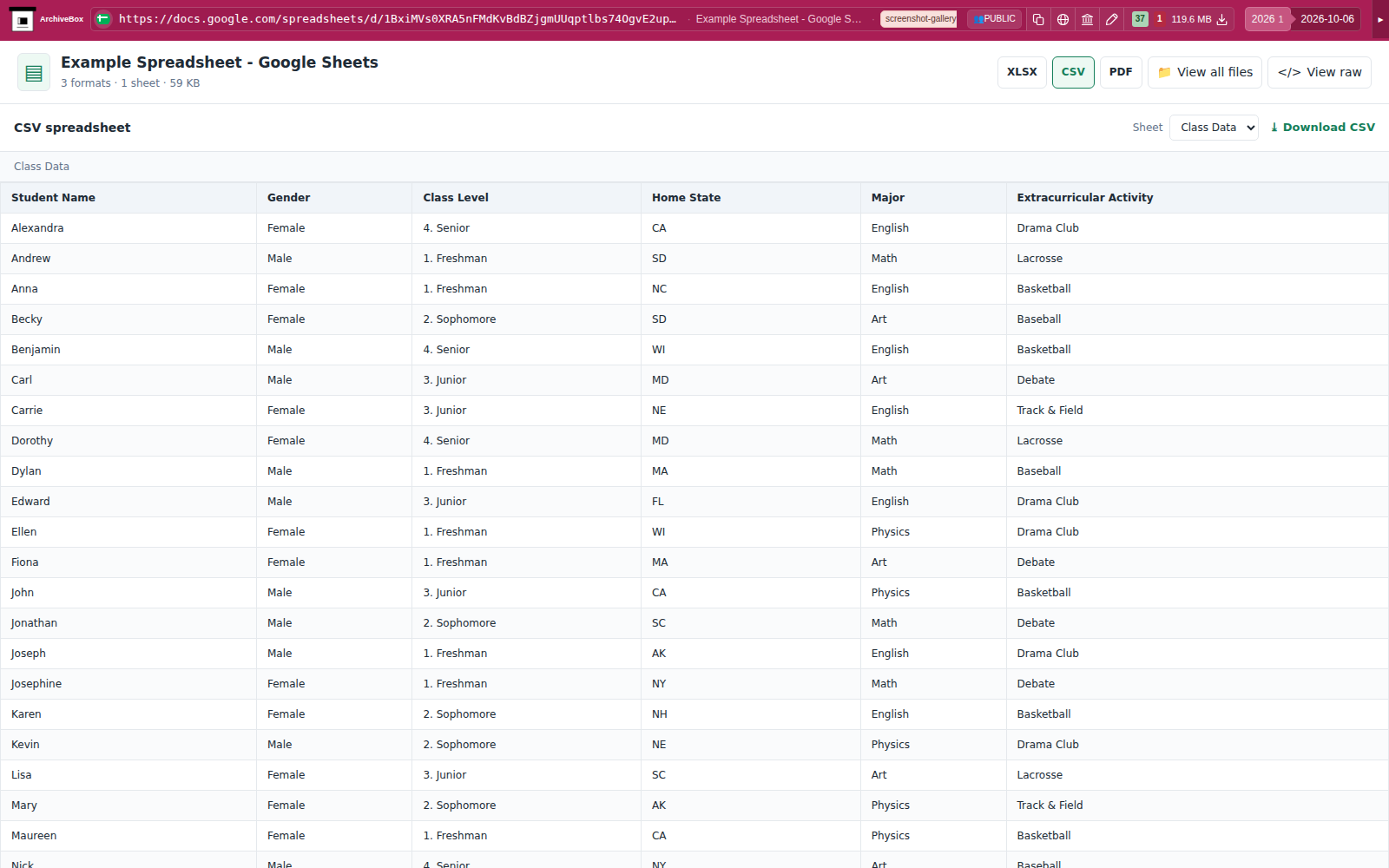 Snapshot View (googledocs) — desktop