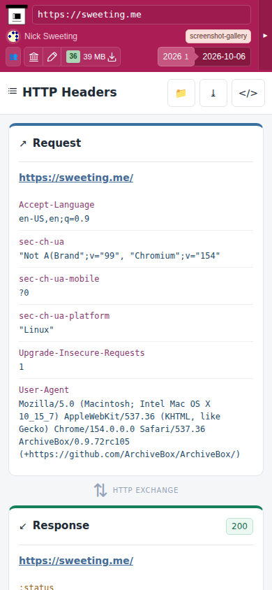 Snapshot View (headers) — mobile