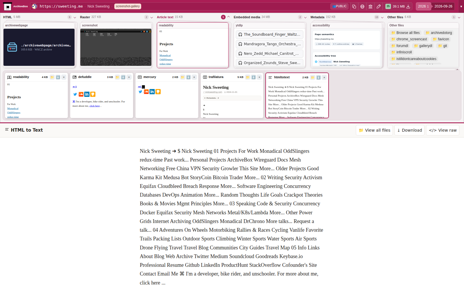 Snapshot View (htmltotext) — desktop