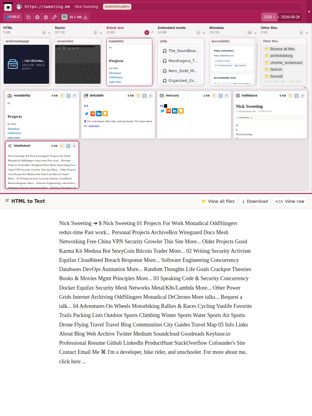 Snapshot View (htmltotext) — tablet