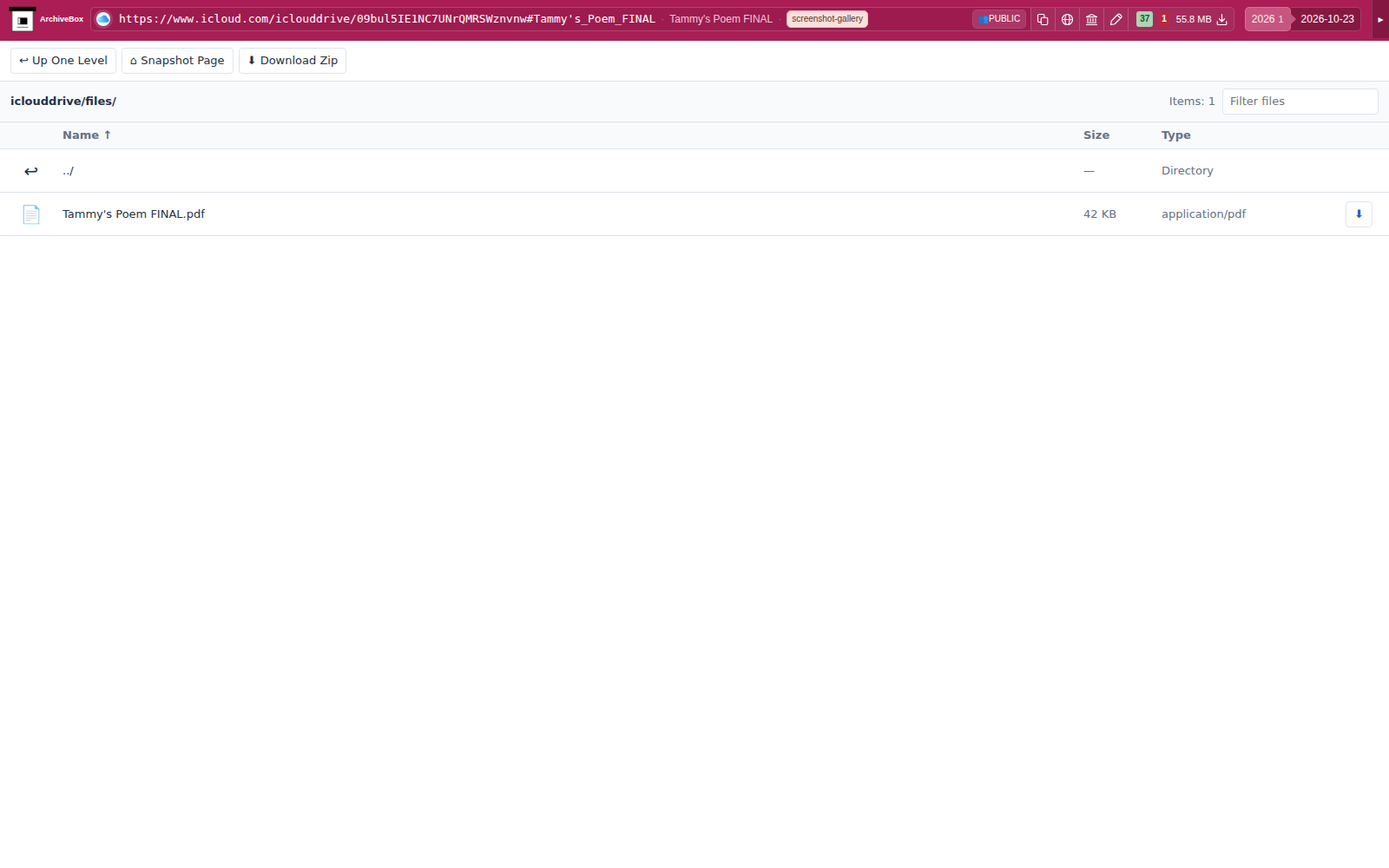 Snapshot View (iclouddrive) — desktop