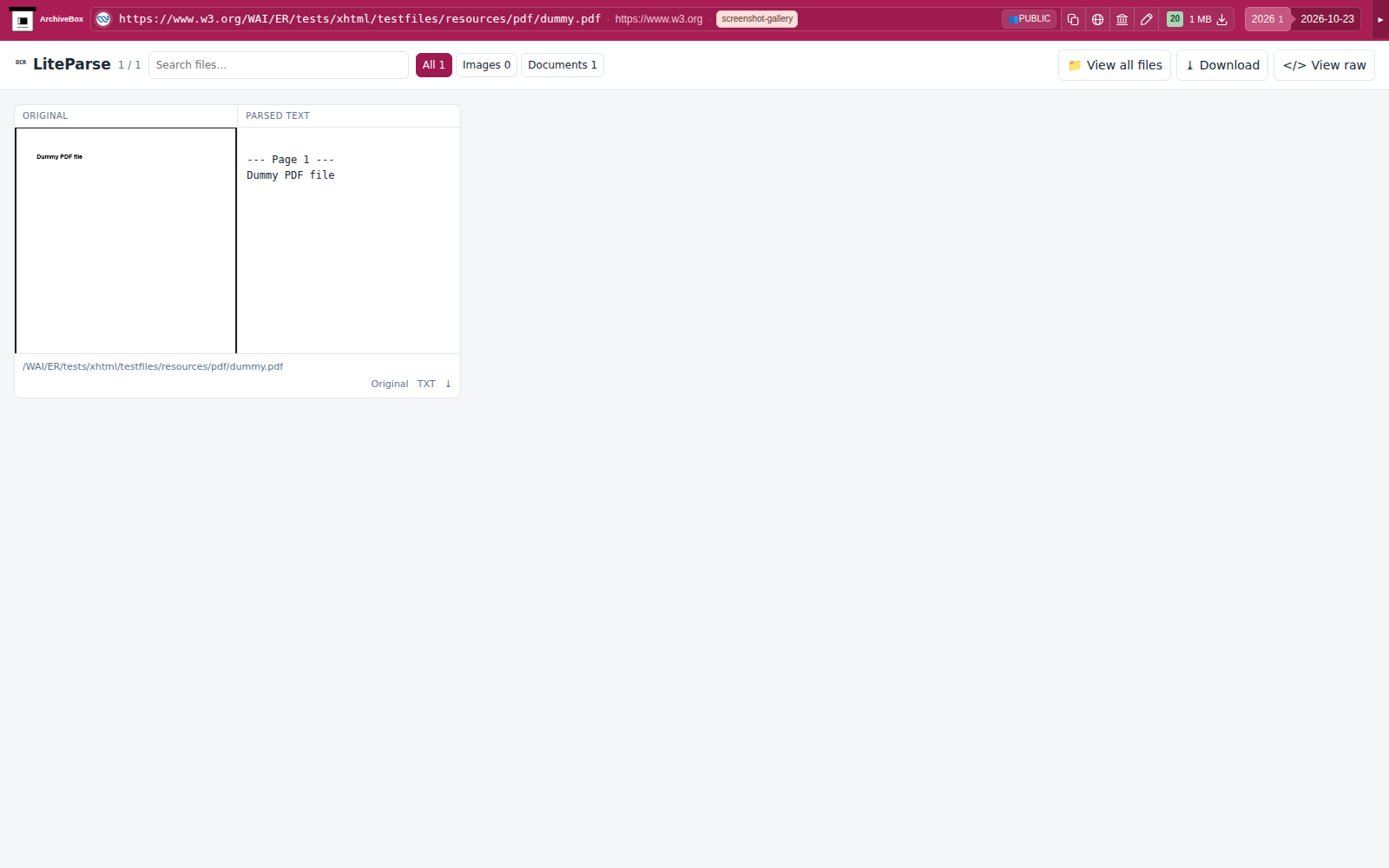 Snapshot View (liteparse) — desktop