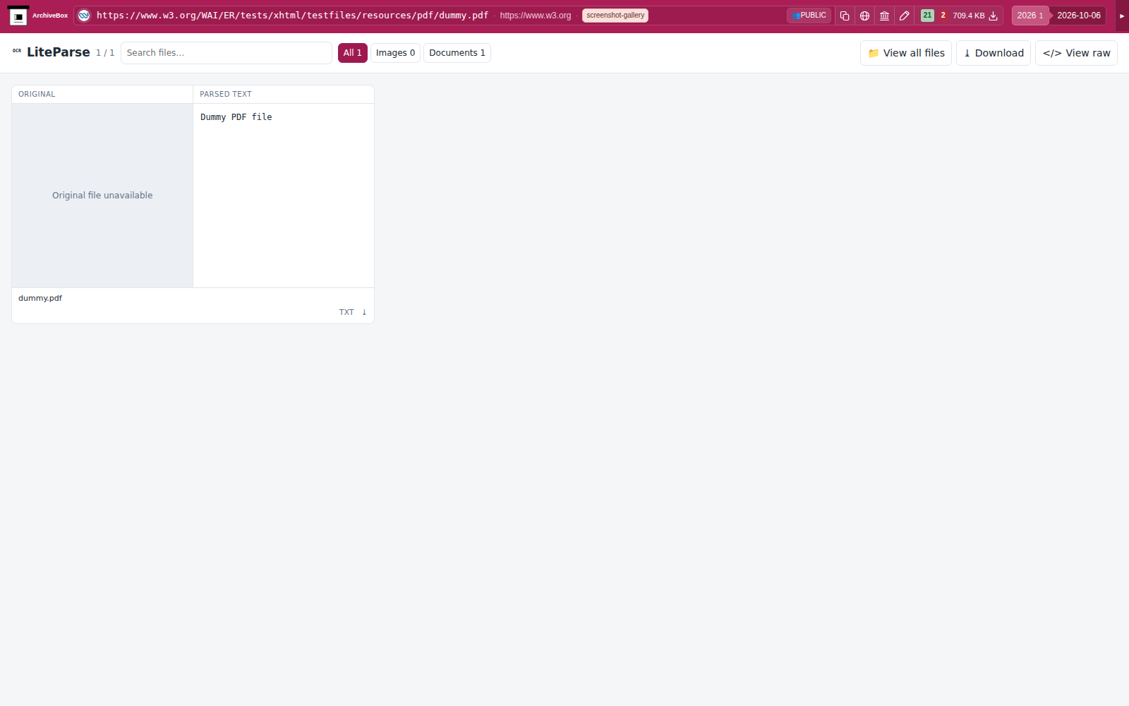Snapshot View (liteparse) — desktop