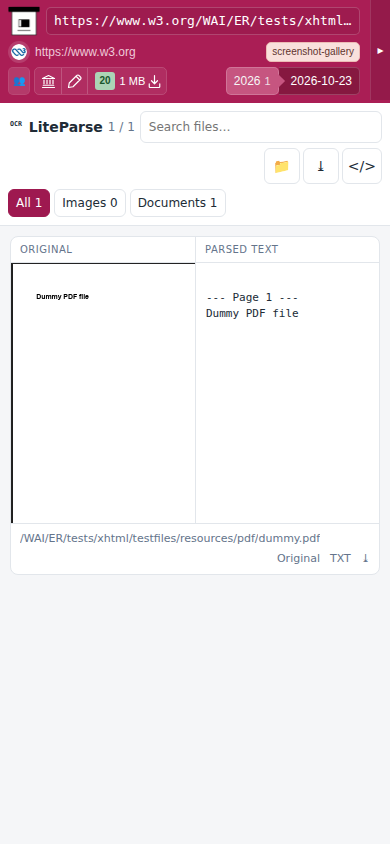 Snapshot View (liteparse) — mobile