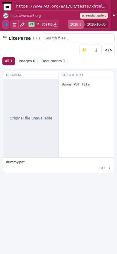 Snapshot View (liteparse) — mobile