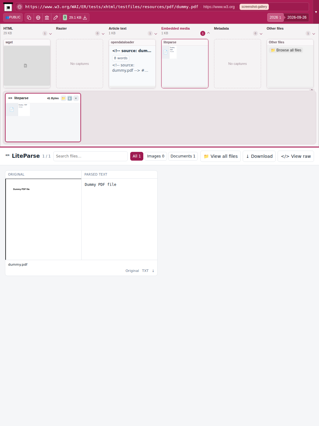 Snapshot View (liteparse) — tablet
