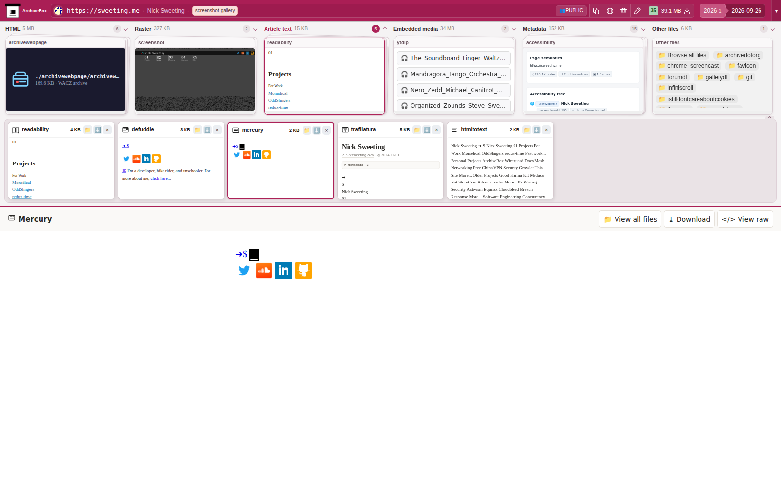 Snapshot View (mercury) — desktop