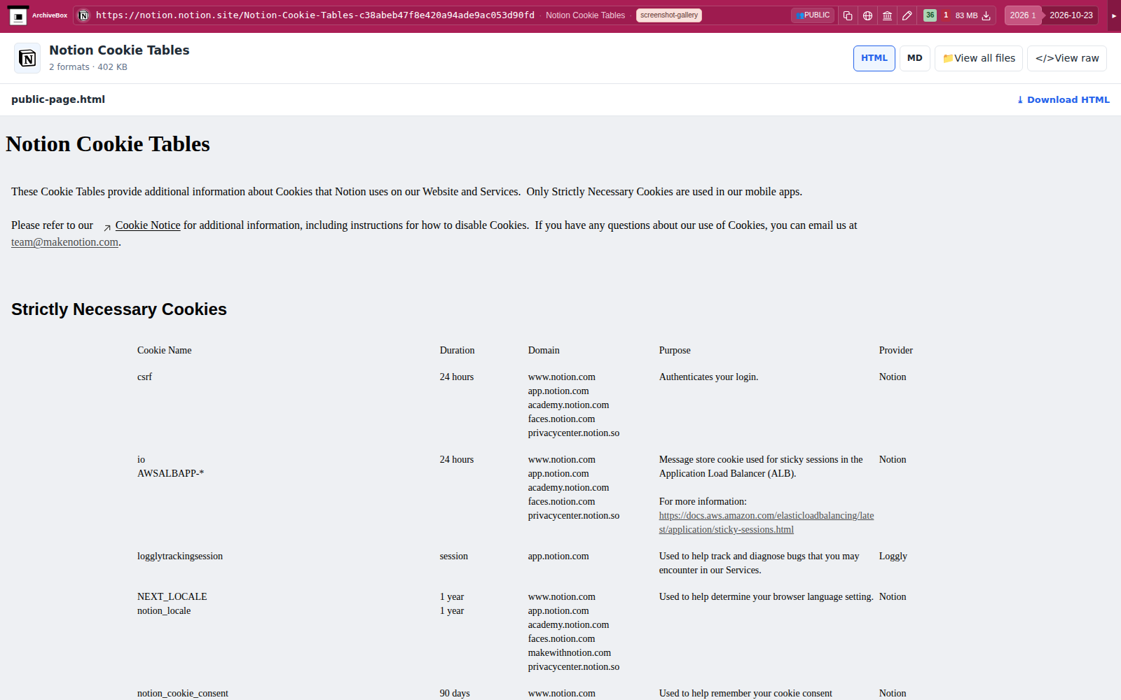 Snapshot View (notion) — desktop
