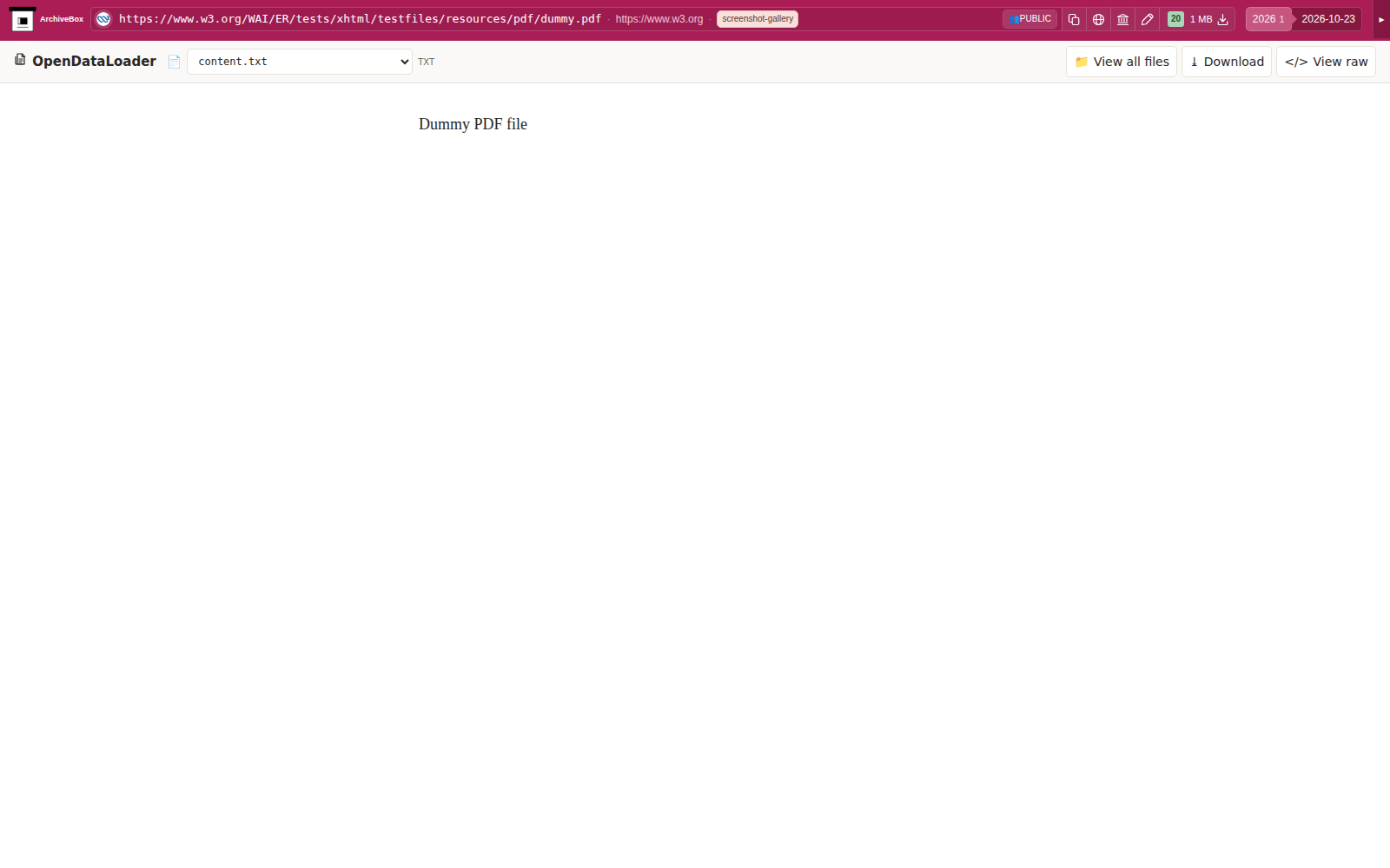 Snapshot View (opendataloader) — desktop