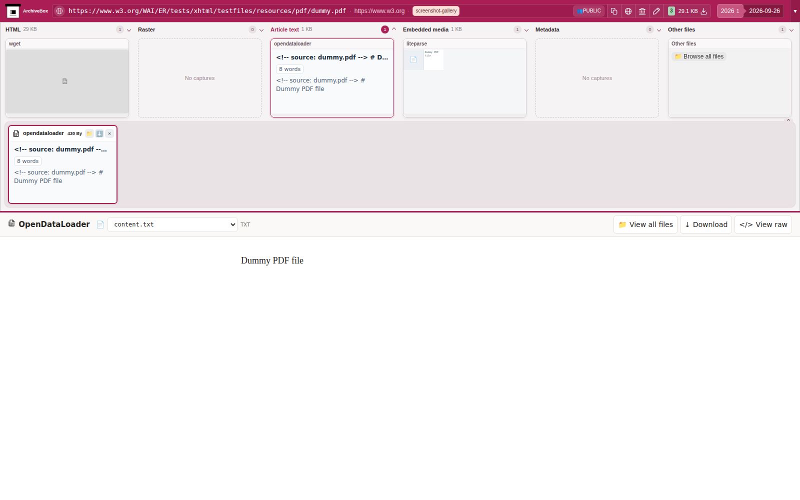Snapshot View (opendataloader) — desktop