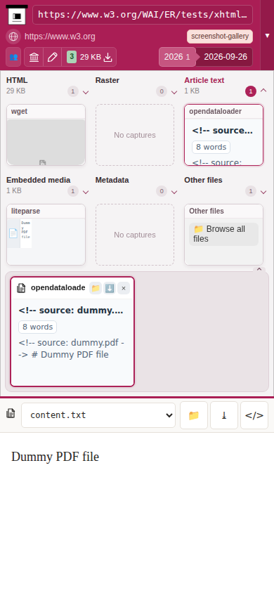 Snapshot View (opendataloader) — mobile